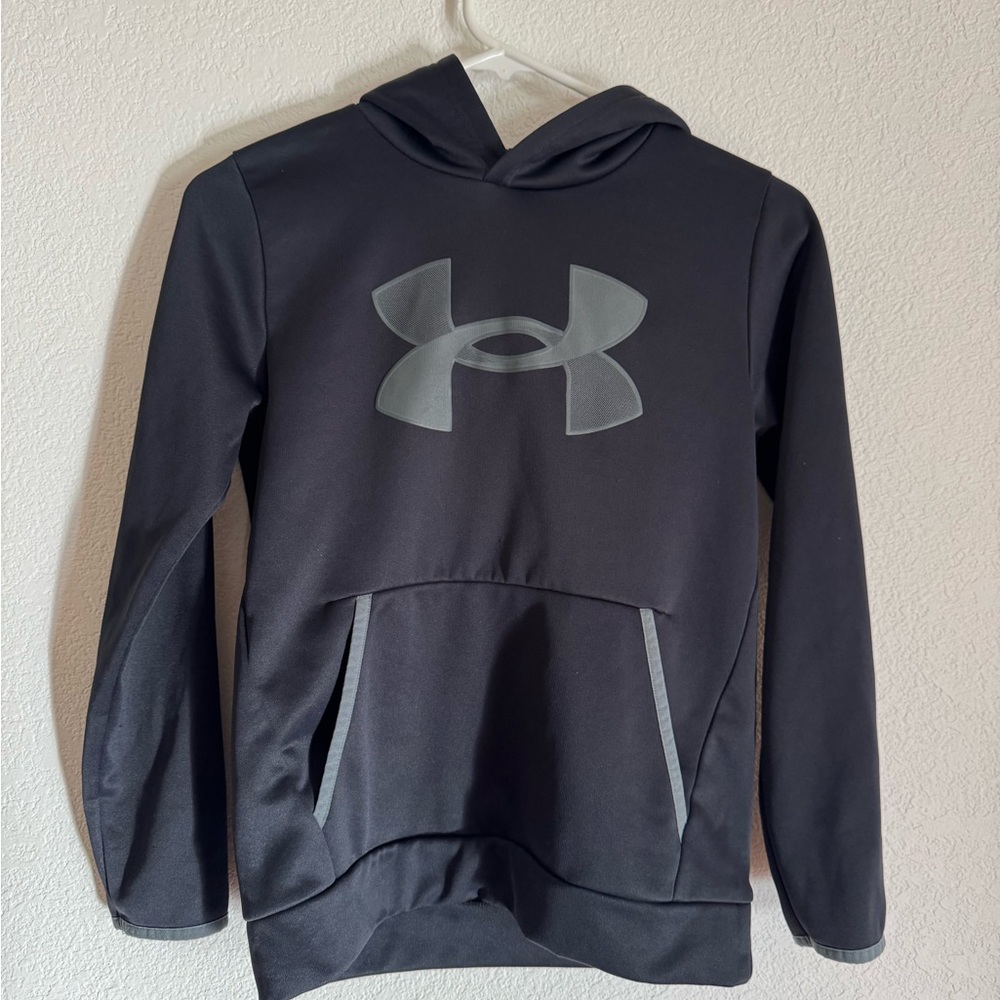 Under Armour Charcoal Hoodie with Logo Youth Medium